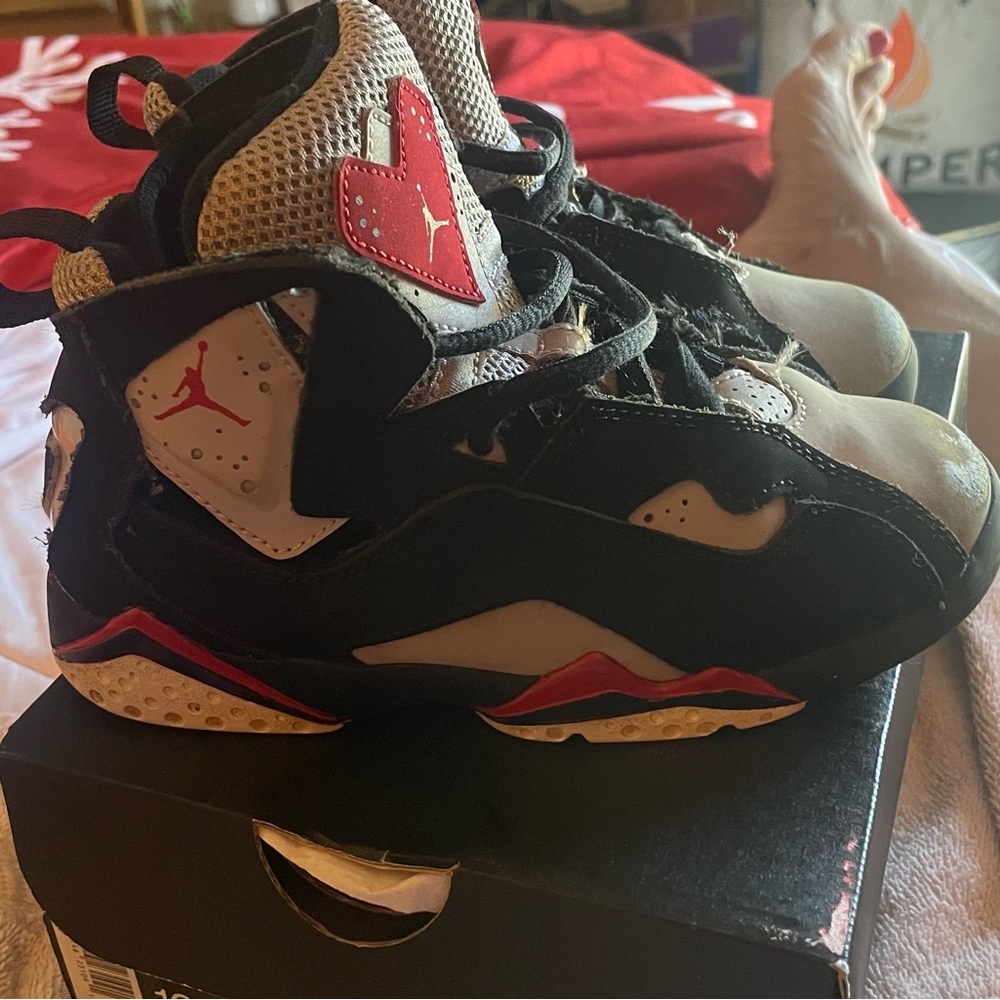 Size 12  Jordan  Black Gray Red & White
